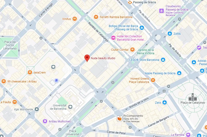 Mapa: Nude Beauty Studio, Carrer de la Diputació 238, junto a Rambla de Catalunya